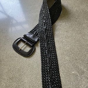 black leather belt